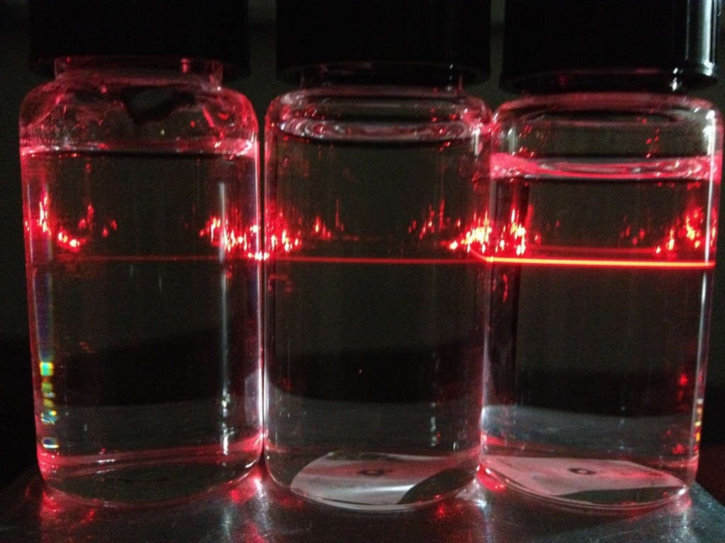 laser scattering from dextran in vials