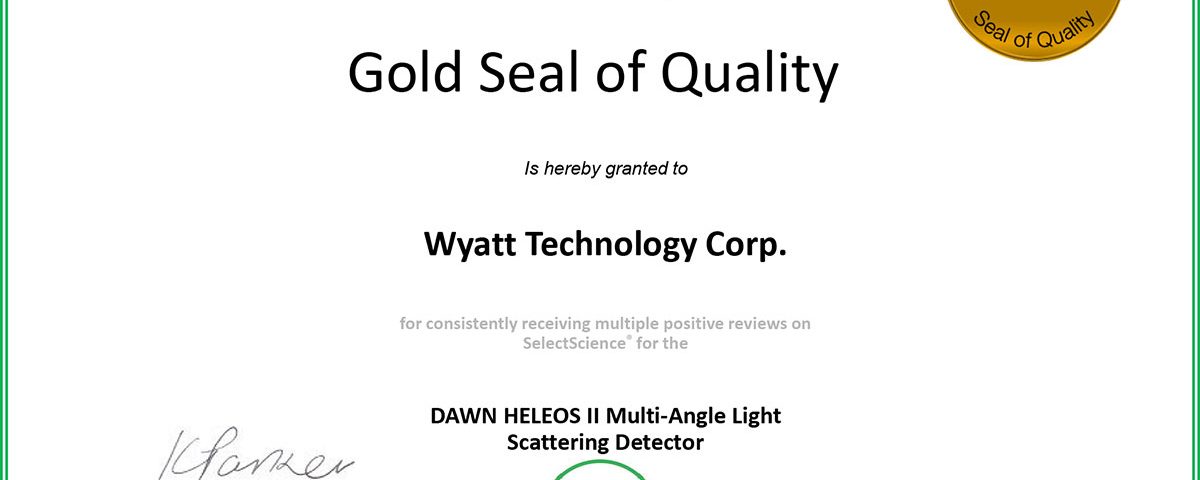 SelectScience Gold Seal of Quality Award