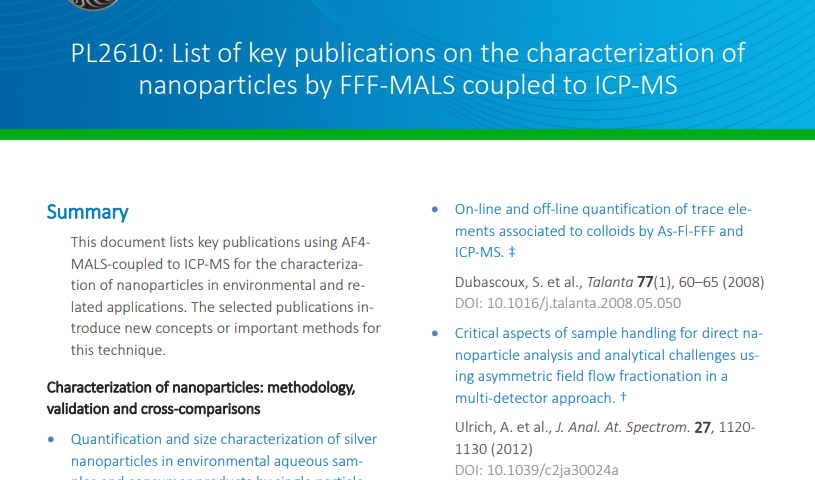 FFF-MALS-ICP-MS Publications